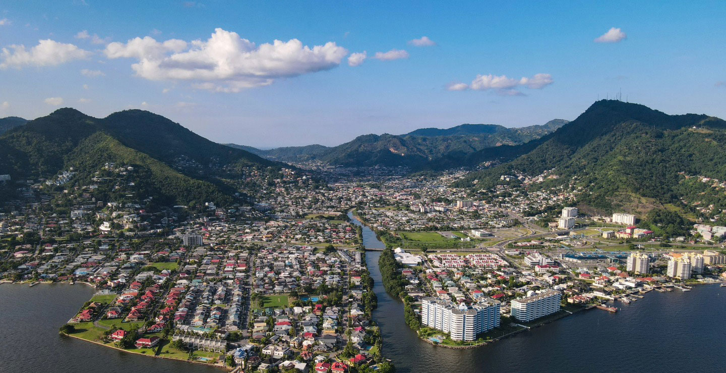 Droneshott aerial over Trinidad & Tobago